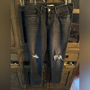 Levi's Gray and Black Distressed Skinny Jeans
